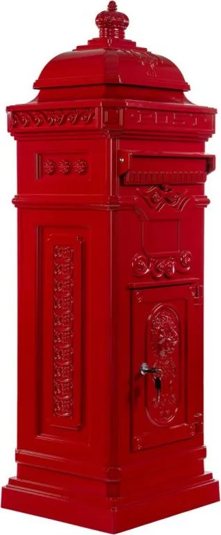 Skrzynka na listy antyczna czerwona