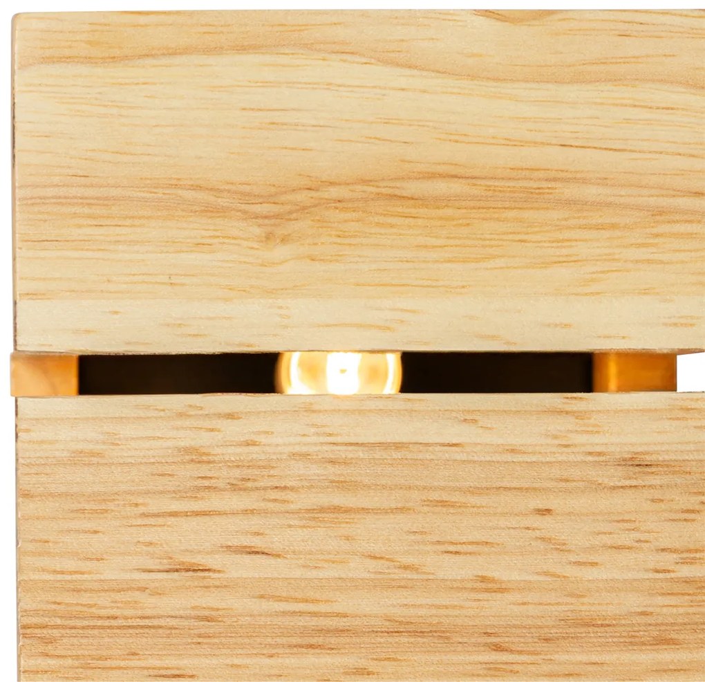 Rustykalna lampa ścienna z drewna dębowego 9,7 cm - Transfer Groove