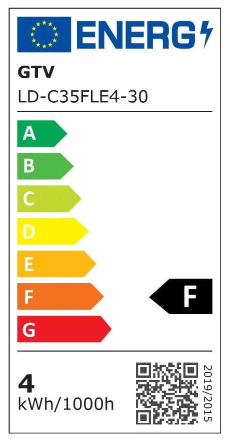 Żarówka filamentowa z ciepłym światłem z gwintem E14, 4 W – GTV