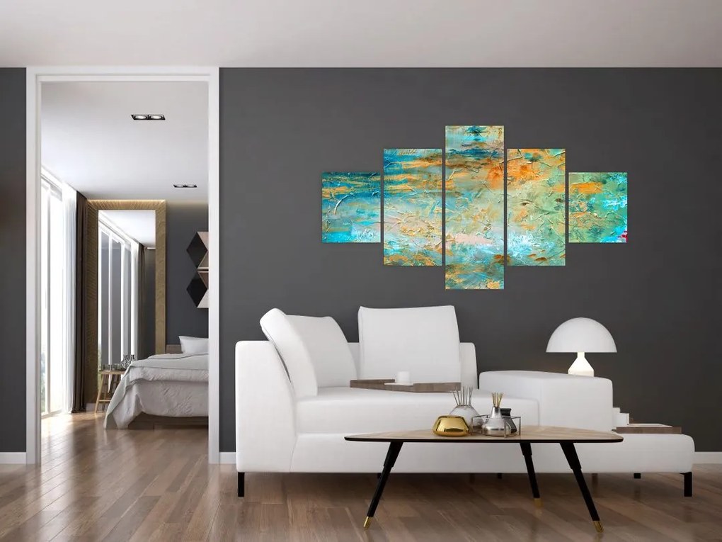 Obraz niebieskiej abstrakcji (125x70 cm)