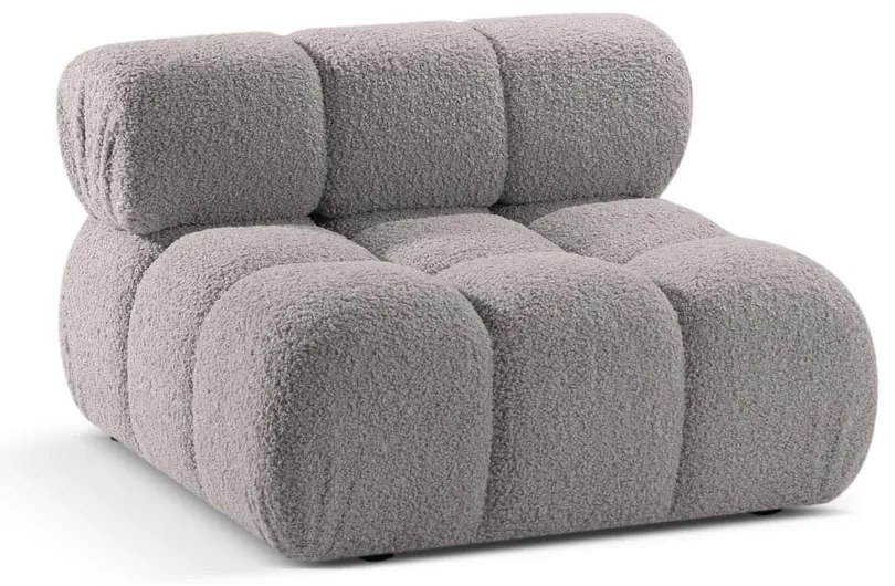 Jasnoszary moduł sofy z materiału bouclé (moduł środkowy) Bellis – Micadoni Home
