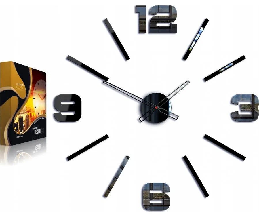 Zegar ścienny z dużymi cyframi naklejany nowoczesny do salonu sypialni loft