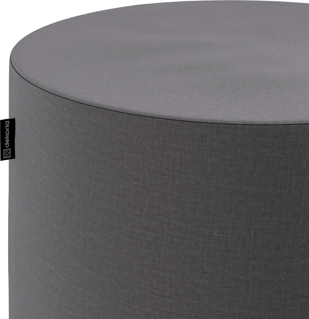 Puf Barrel kolor brązowy tkanina welwetowa