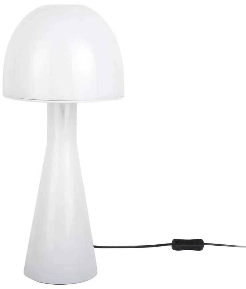 Biała lampa stołowa ze szklanym kloszem (wysokość 45 cm) Bombin – Leitmotiv