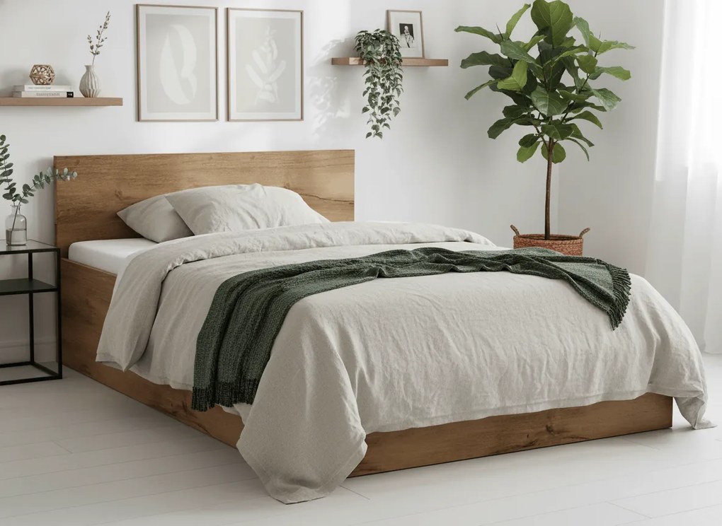 Łóżko SOFIA 180 x 200 cm, dąb artisan Stelaż: Bez stelaża, Materac: Materac Coco Maxi 20 cm