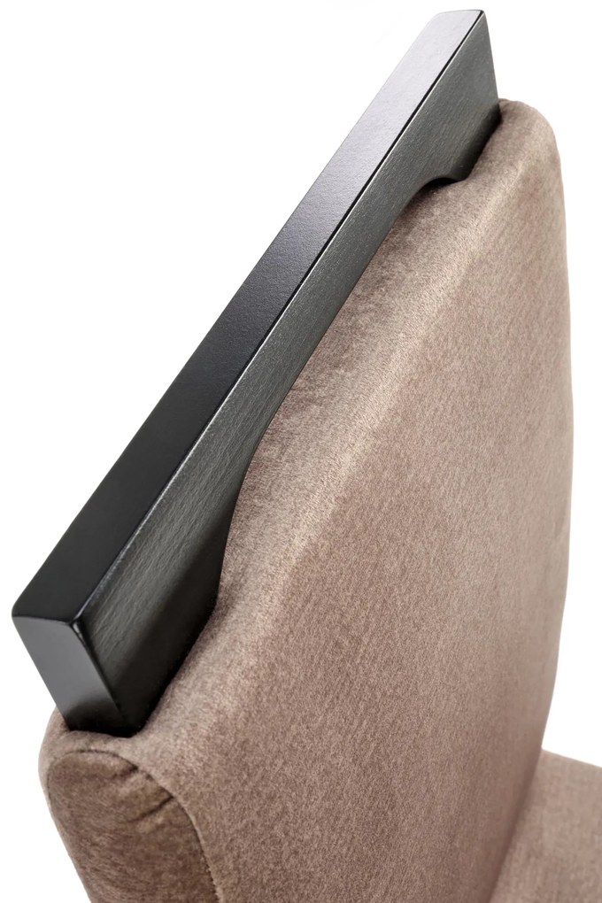 Krzesło tapicerowane beżowe, czarny stelaż, klasyczne, drewniane, CLARION 2 MONOLITH 09