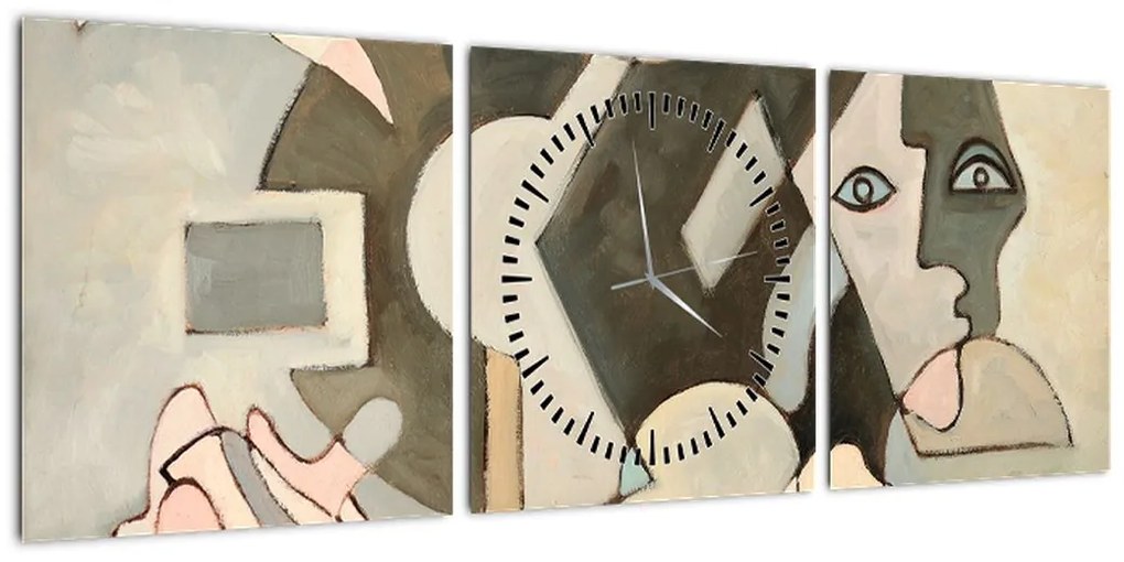 Obraz - Kubizm (z zegarem) (90x30 cm)