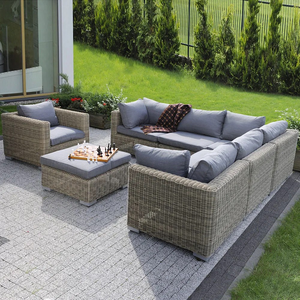 Zestaw mebli ogrodowych z technorattanu Dorothee cappuccino PATIO