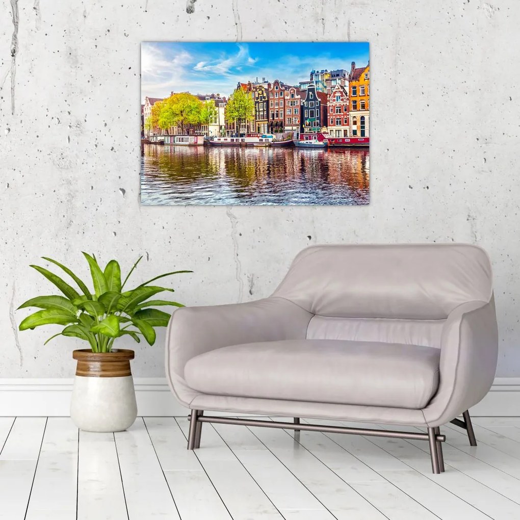 Obraz - Tańczące domy, Amsterdam (70x50 cm)