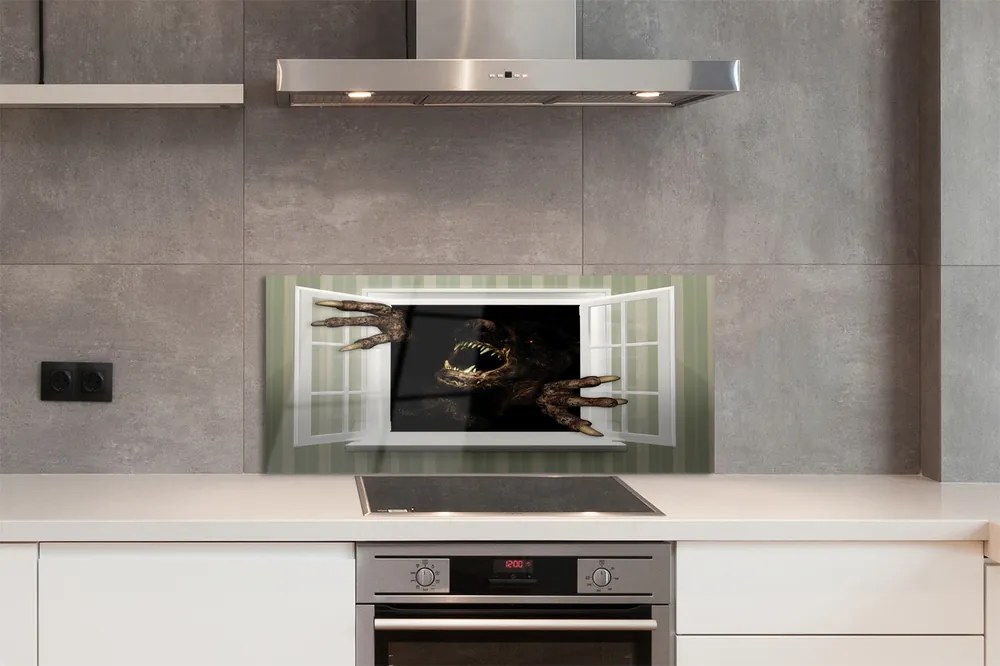 Panel szklany do Kuchni Postać w Mrocznym Oknie