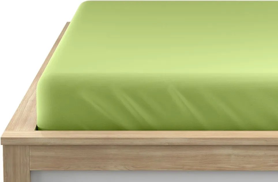 PrzytulneMieszkanie.pl Prześcieradło Jersey HIGHFIT pistacjowe 90 x 200 cm