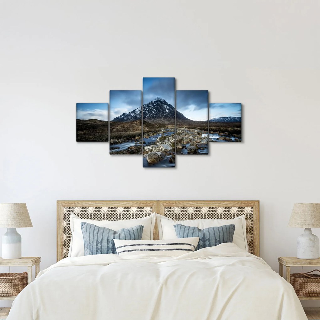 Obraz góry i rzeki (125x70 cm)