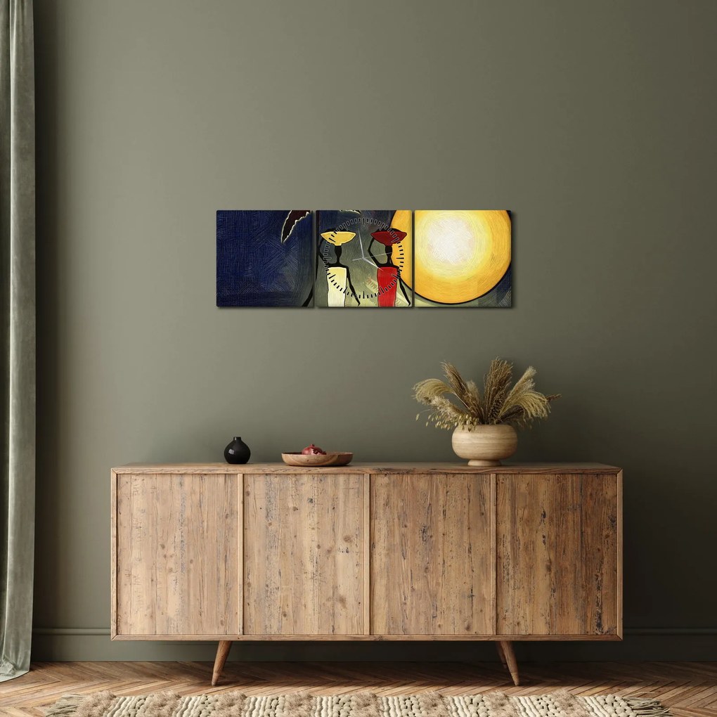 Obraz starożytnego obrazu (z zegarem) (90x30 cm)
