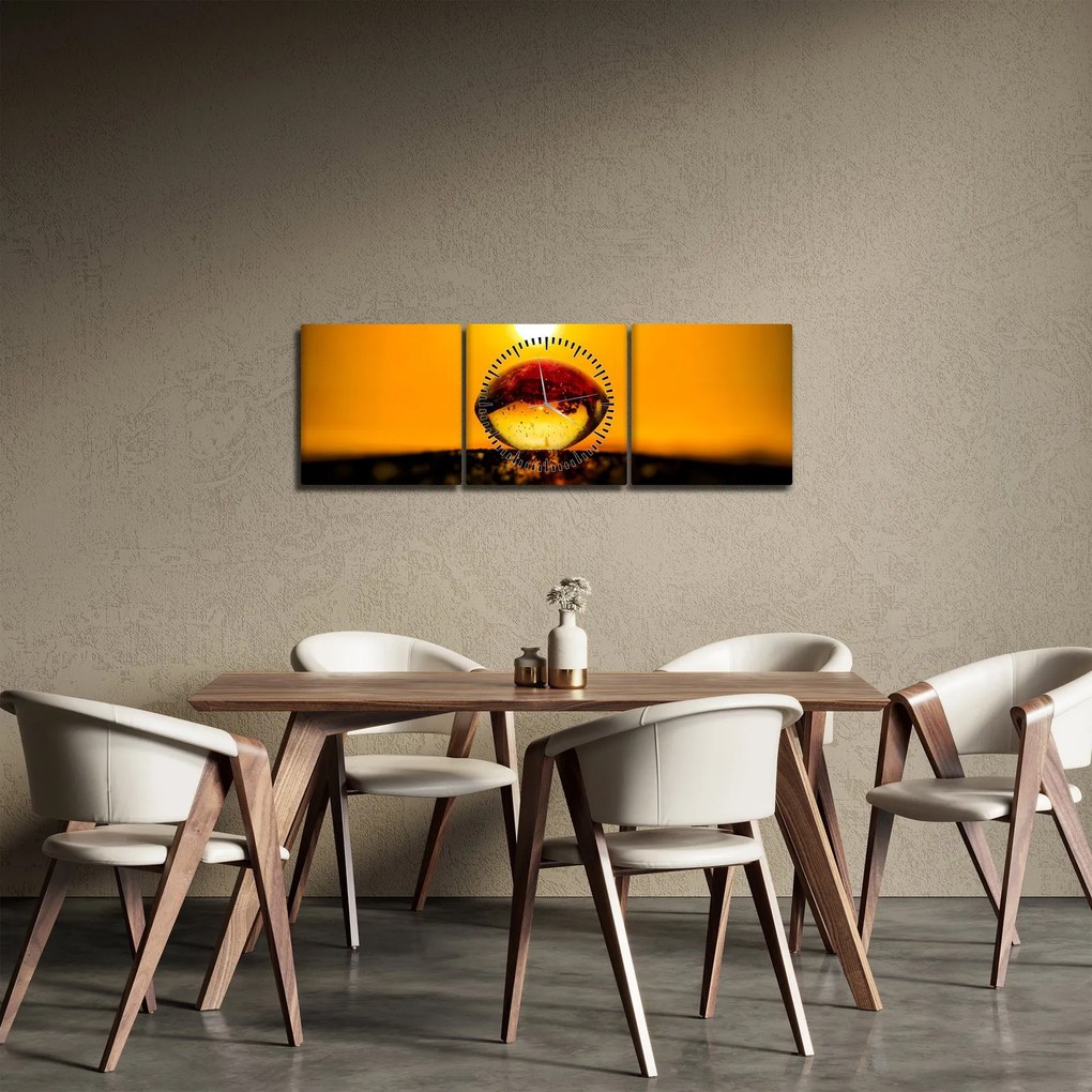 Obraz szklanej kropli (z zegarem) (90x30 cm)