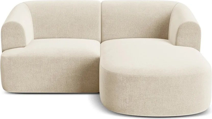 Beżowy aksamitny narożnik (prawostronny/z szezlongiem) Campi – Cosmopolitan Design