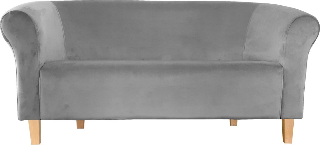 Sofa Milo tkanina Welur : Kolor nogi - Drewno, Kolor tkaniny - VELVET - MG17, Typ tkaniny - Velvet, Wysokość nogi - 15 cm