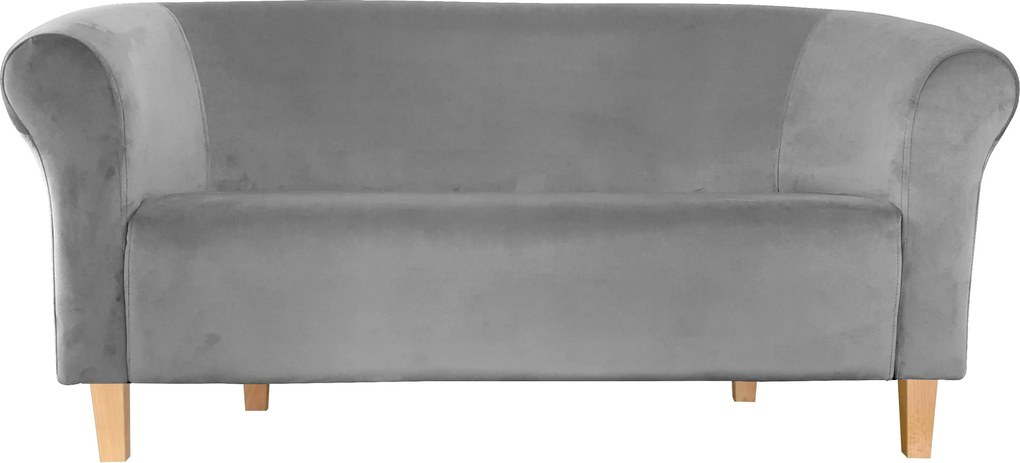Sofa Milo tkanina Welur wygodna sofa tapicerowana do salonu i poczekalni : Kolor nogi - Drewno, Kolor tkaniny - VELVET - MG17, Typ tkaniny - Velvet, Wysokość nogi - 15 cm
