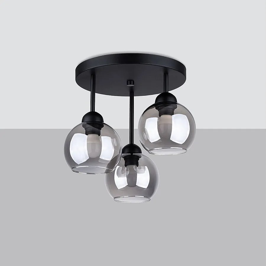 Żyrandole nowoczesny Zelaro, stal - 3 źródło światła 4000K - L.35 x H.35 cm - czarny