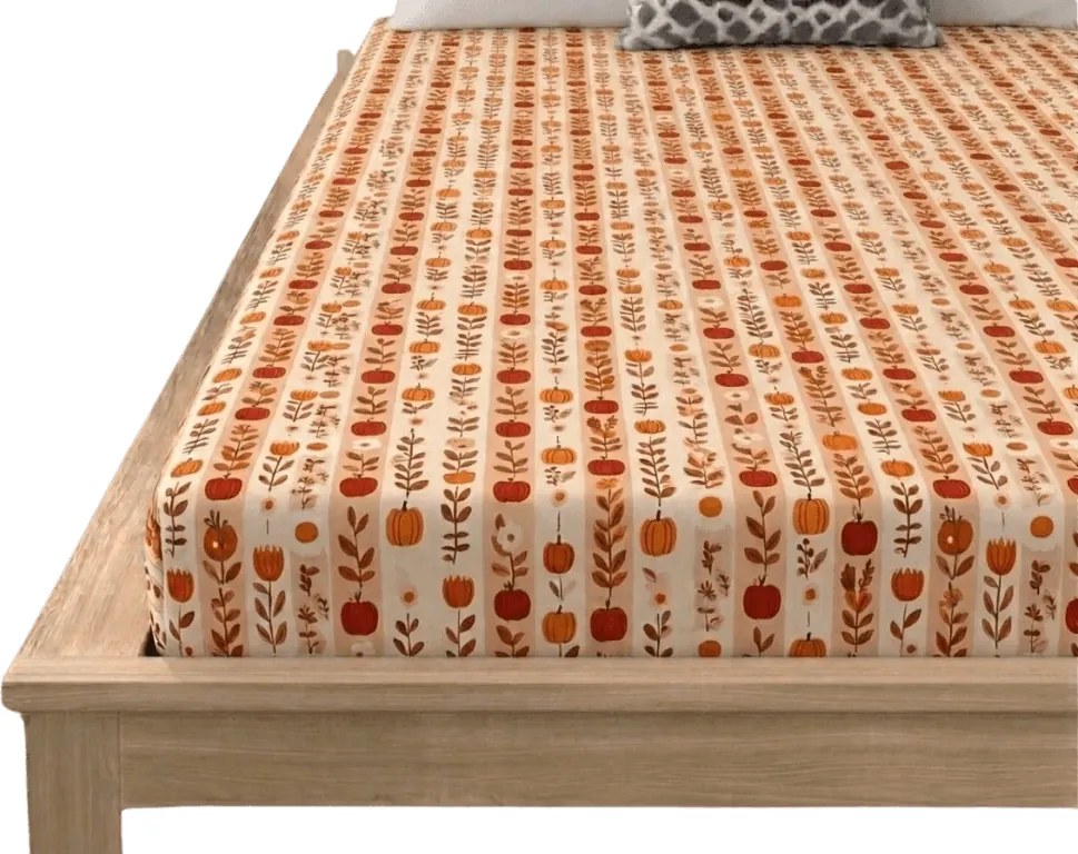 PrzytulneMieszkanie.pl Prześcieradło z mikrofibry PUMPKIN STRIPES kolorowe 180x200 cm
