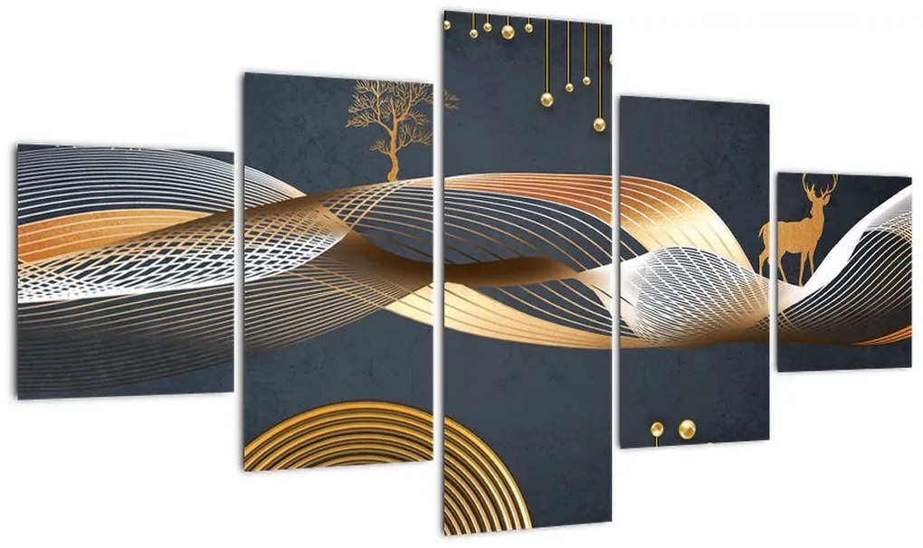Obraz - Grafika z jeleniem (125x70 cm)