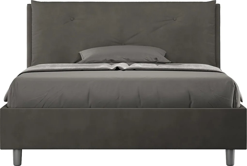 Łóżko bez stelaża tapicerowane 140x200 microfibra szary Appia Large