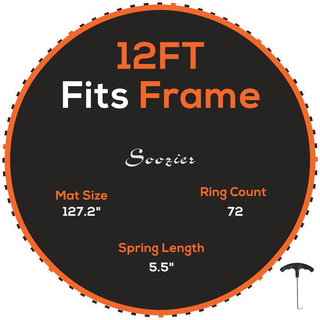 SPORTNOW Mata do Trampolina, Okrągła Powłoka Skoczna, Polipropylen, Pomarańczowa