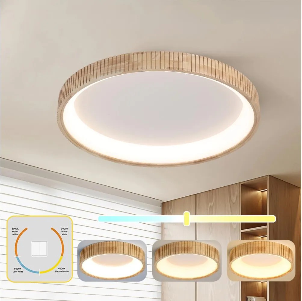 Brilagi - Lampa sufitowa LED FALCON WOOD MODERN LED/60W/230V śr. 80 cm drewno
