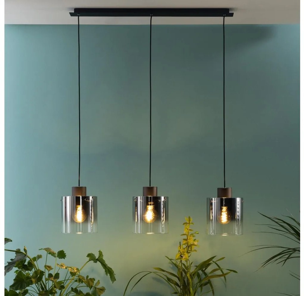 Brilliant - Żyrandol na lince BETH 3xE27/60W/230V czarny/przydymiony