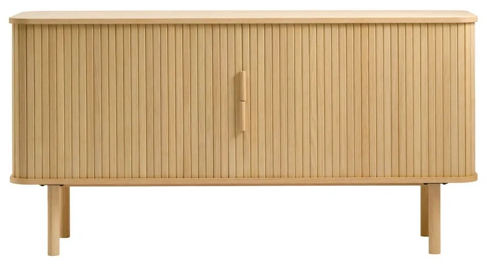 Niska komoda w dekorze dębu z drzwiami przesuwnymi 76x160 cm Cavo – Unique Furniture