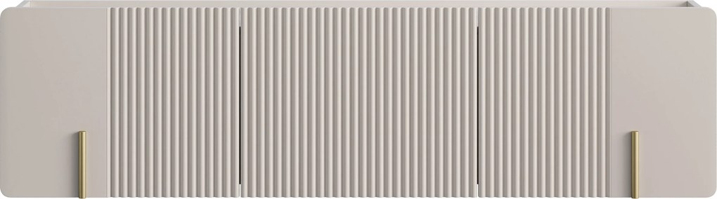 Szafka RTV Malmi 150 cm wisząca - kaszmir / crema bianca / złoty