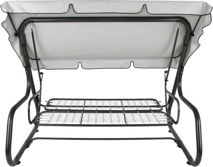 4-osobowa ogrodowa huśtawka metalowa, rozkładana, antracyt