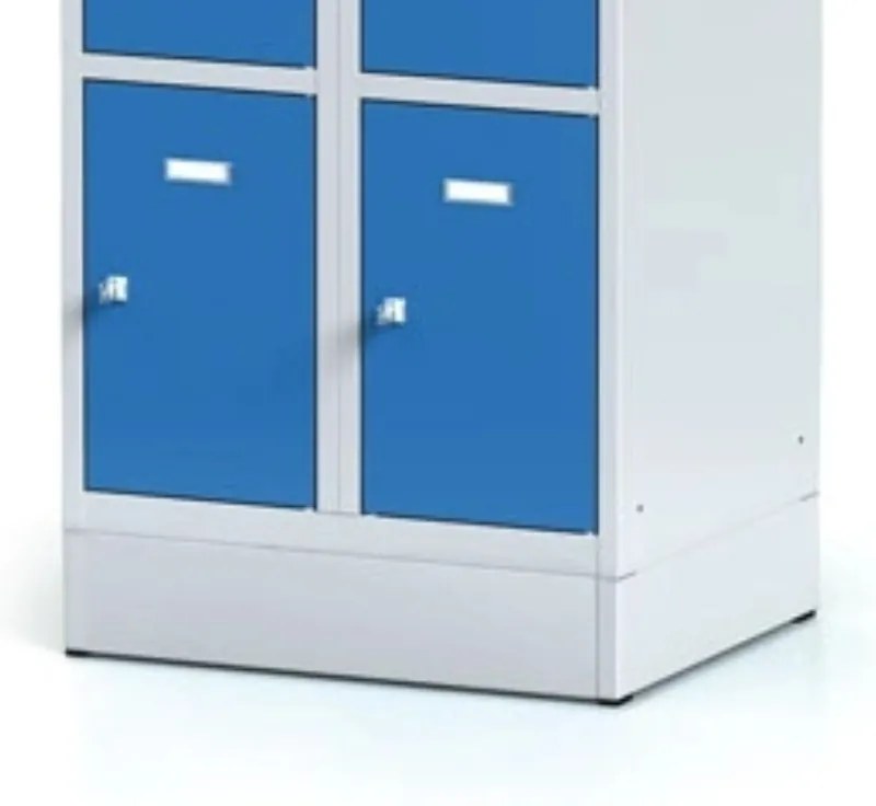 Alfa 3 Szafka skrytkowa S6 na cokole, 8 schowków, 1920 x 600 x 500 mm, zamek obrotowy, drzwi pomarańczowe