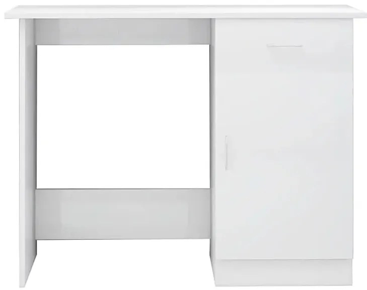 Biurko z szafką w kolorze białym z połyskiem H8-N47