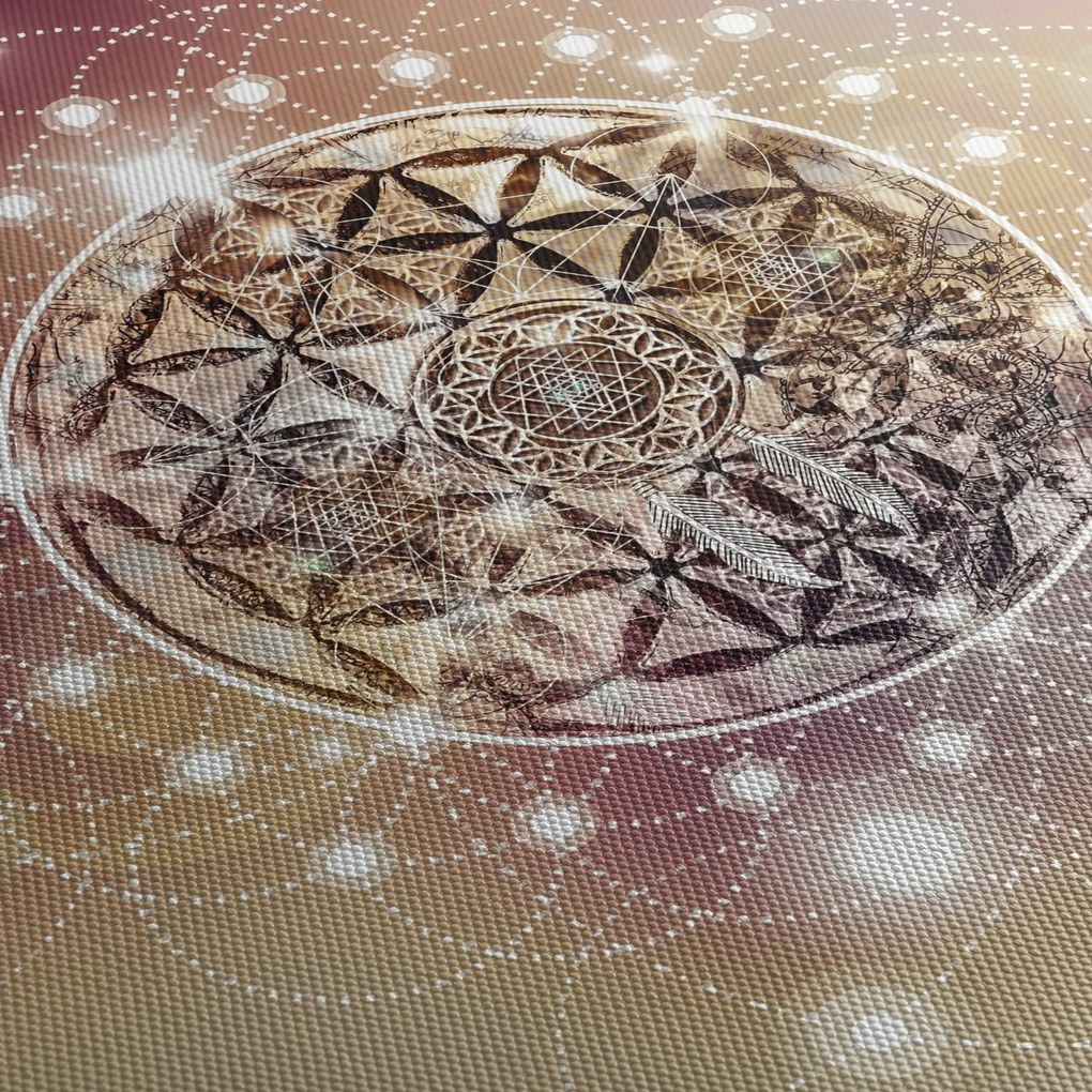 Obraz - Mandala z elementami (125x70 cm)