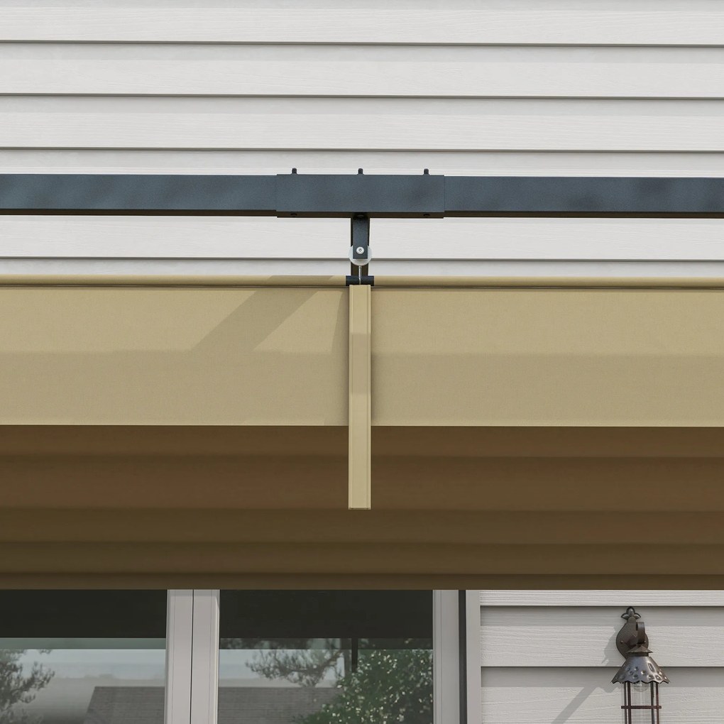 Outsunny pergola metalowa ochrona przed słońcem wodoodporna na taras balkon ogród UV odporna khaki lekka konstrukcja | Aosom PL