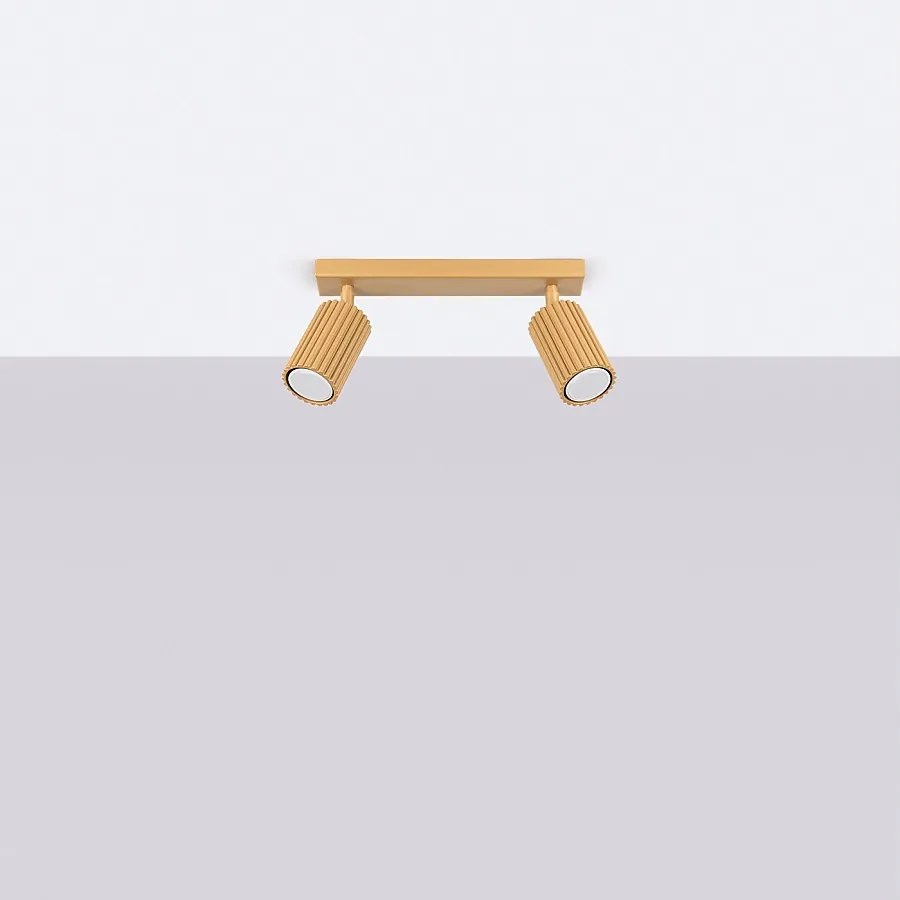 Lampa sufitowa minimalistyczny Gloow, aluminium - 2 źródło światła 4000K - L.30 x H.16.5 cm - złoty