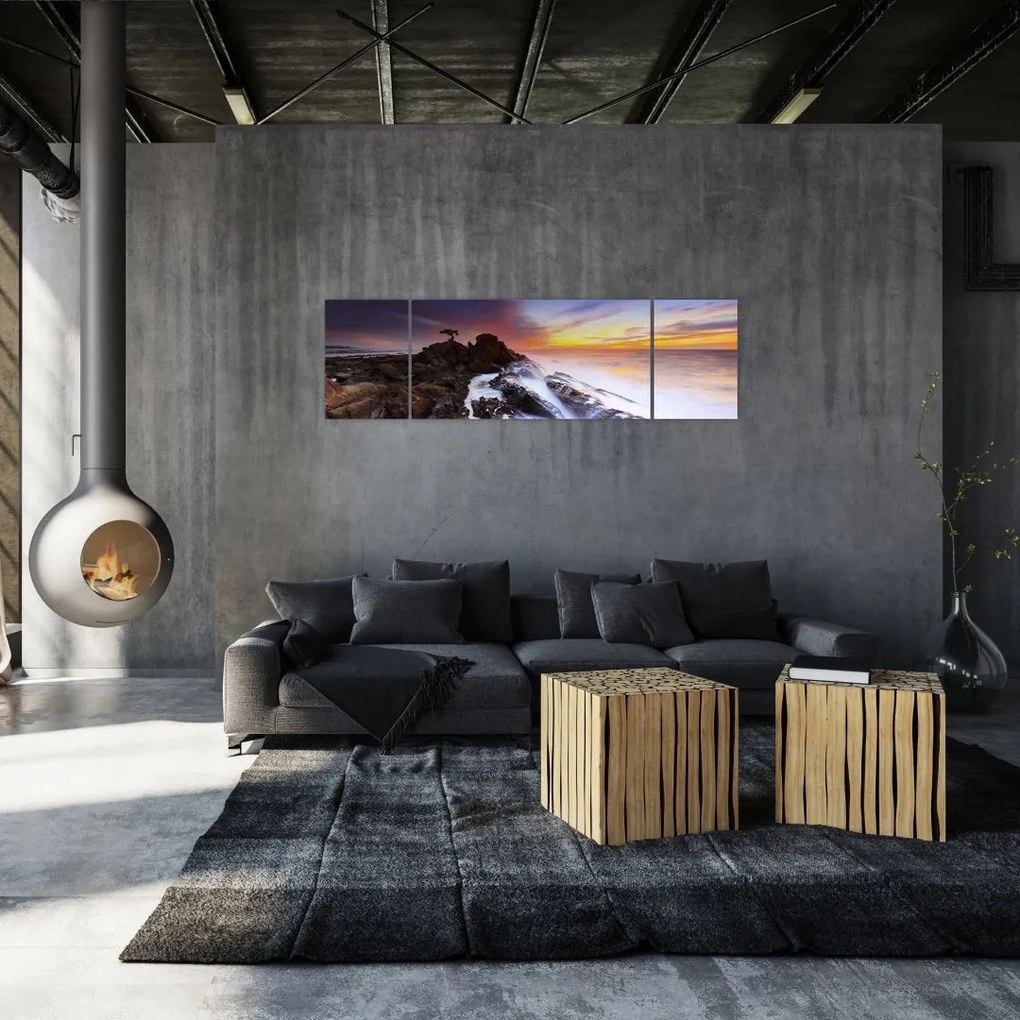 Obraz góry we mgle (170x50 cm)