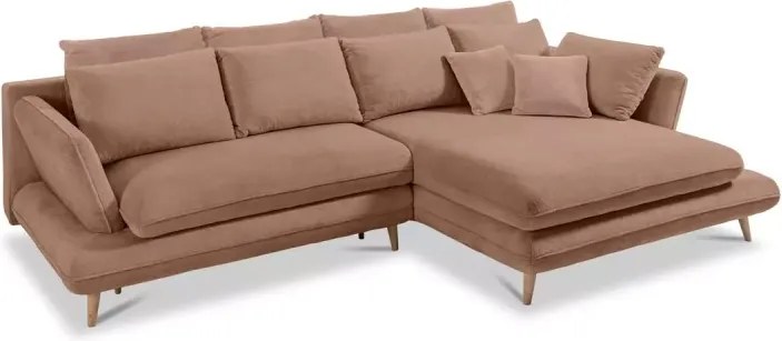 Narożnik MONTE Prawostronny z funkcją spania, pojemnikiem i poduszkami, Sorriso 05 Brązowy WERSAL