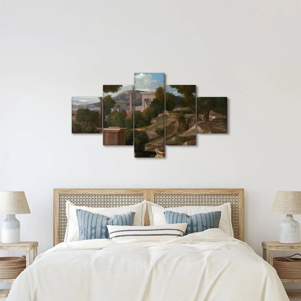 Obraz - Nicolas Poussin, Landscape with Saint John on Patmos, reprodukcje (125x70 cm)