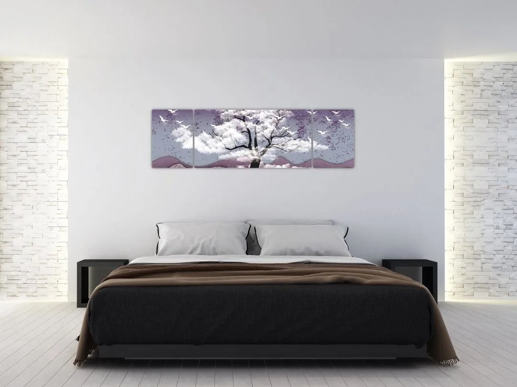 Obraz - Drzewo w chmurach (170x50 cm)