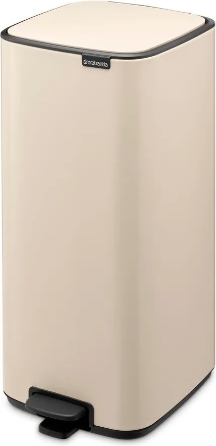 Beżowy stalowy kosz na śmieci z pedałem 30 l Bo – Brabantia