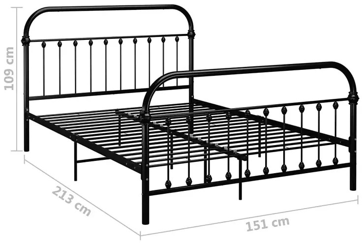 Czarne metalowe łóżko w stylu loft 140x200 cm - Etiosa