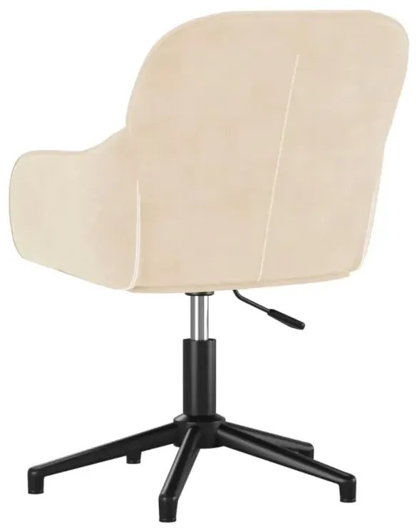 Kremowe, obrotowe krzesło biurowe tapicerowane L1-C74
