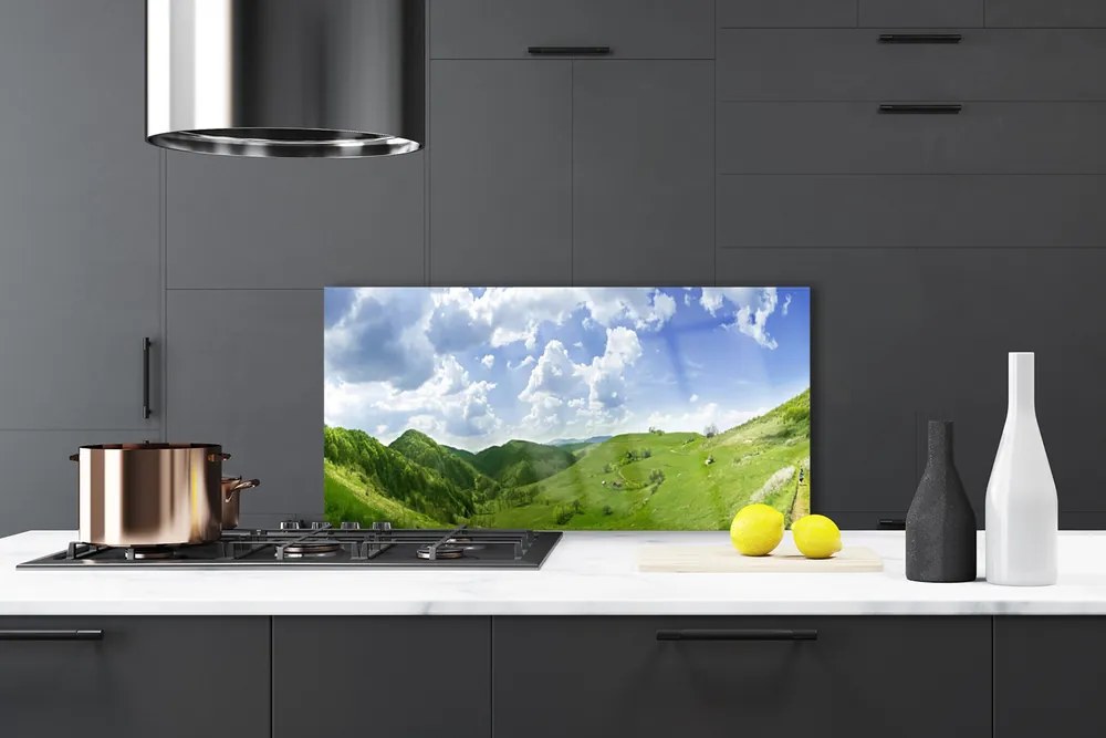 Panel Szklany Szczyty Gór Nad Polami