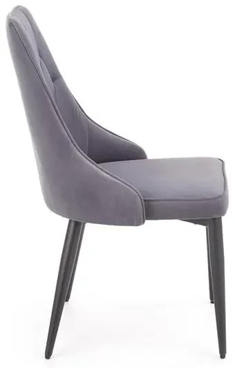 Krzesło tapicerowane K365 VELVET szare HALMAR