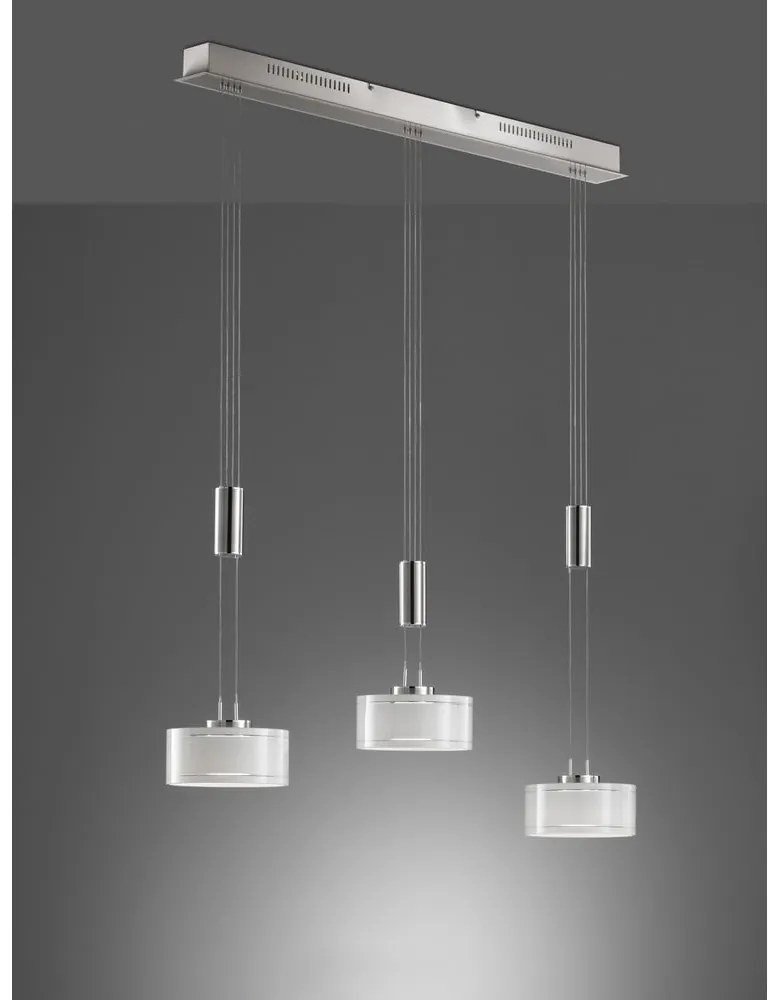 Metalowa lampa wisząca LED ze ściemniaczem w kolorze srebra Lavin – Fischer &amp; Honsel