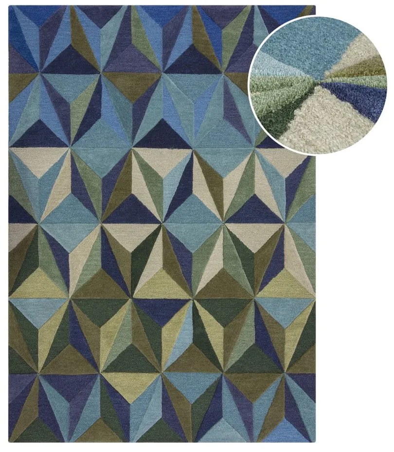 Niebieski wełniany dywan 120x170 cm Reverie – Flair Rugs
