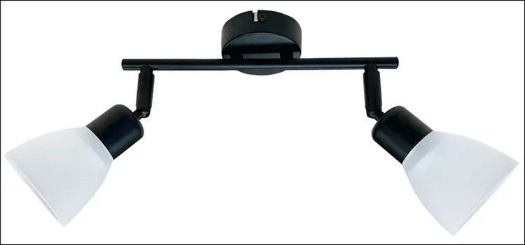Metalowa lampa sufitowa z 2 szklanymi kloszami czarny + biały Z068 P7-D61