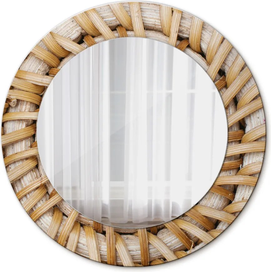 Lustro dekoracyjne okrągłe Naturalny warkocz