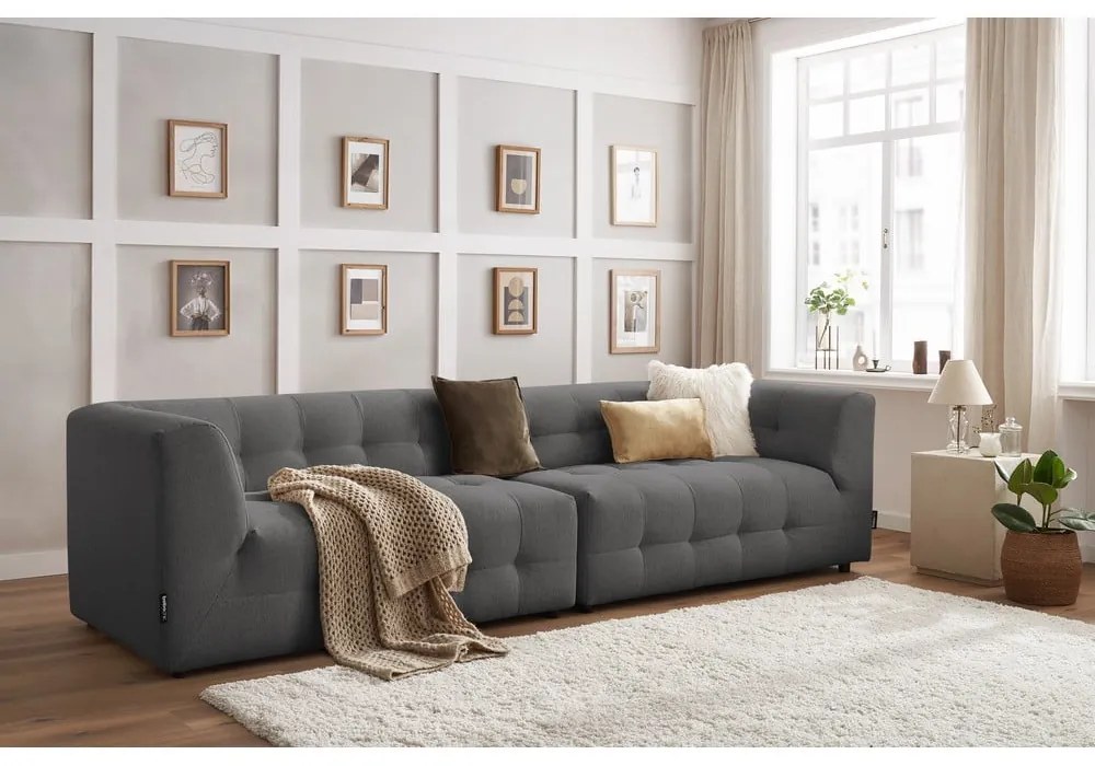 Ciemnoszara sofa 324 cm Kleber – Bobochic Paris